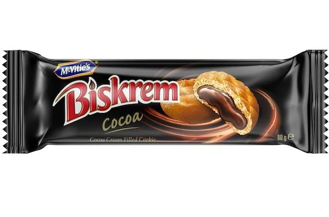 image for Biscuiti Biskrem cu umplutura de cacao, 80 g foto