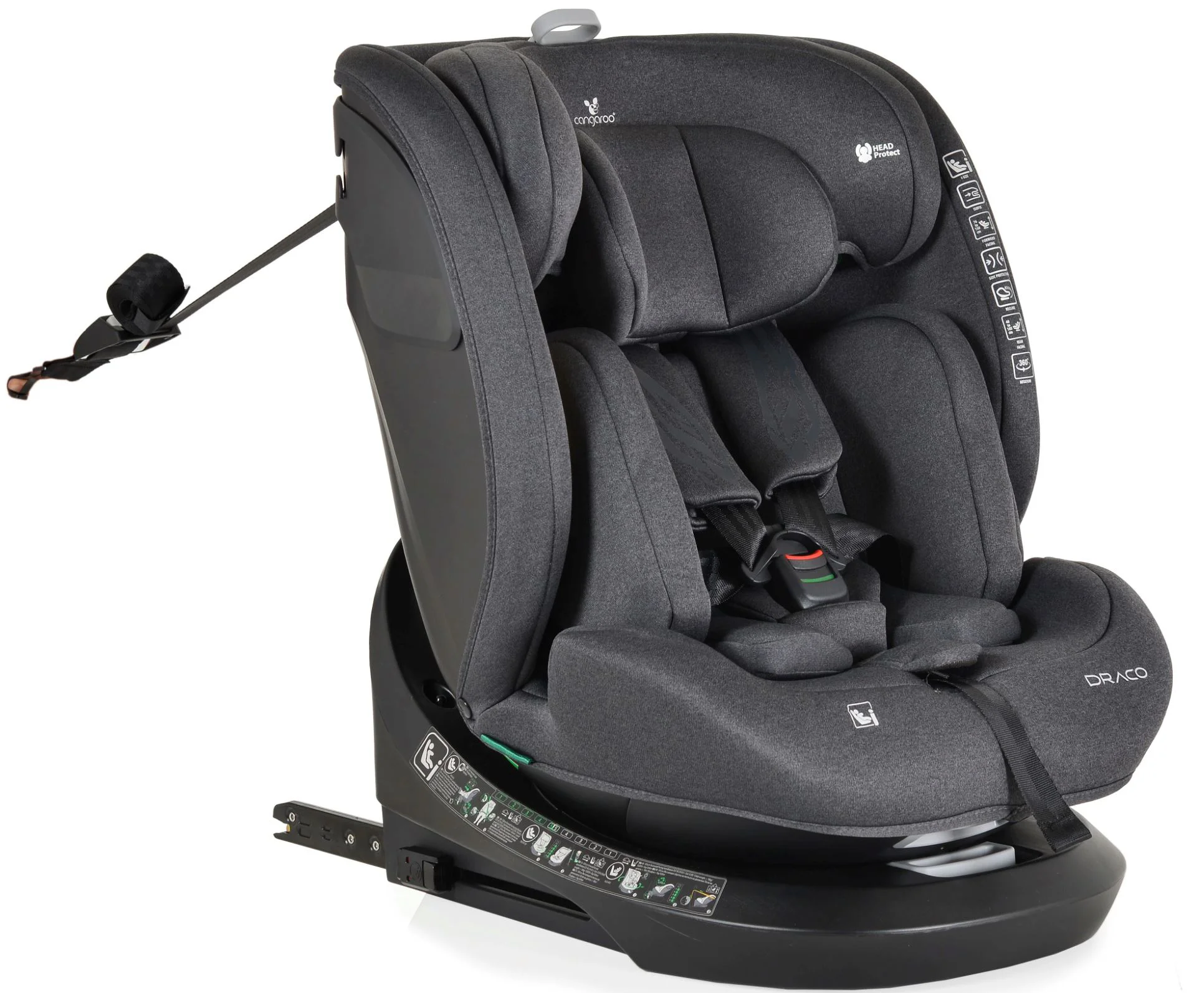 Scaun auto Moni Isofix 360 Draco, 0-36 kg Negru foto