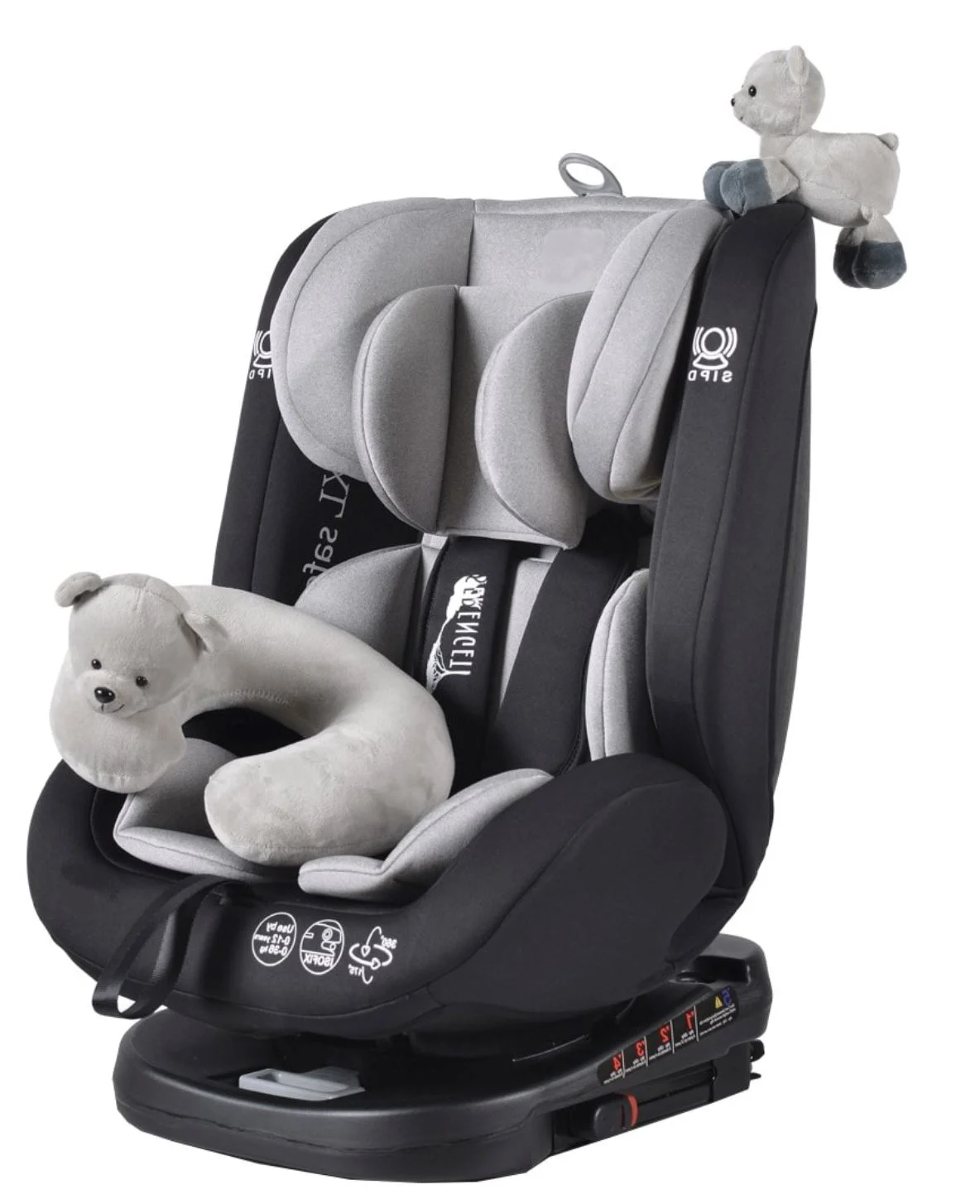 Scaun auto pentru copii Moni Isofix Serengeti, 0-36 kg Gri foto