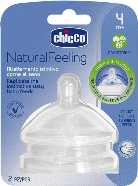 image for Tetina din silicon Chicco Natural Feelling, flux reglabil (4+ luni), 2 buc. foto