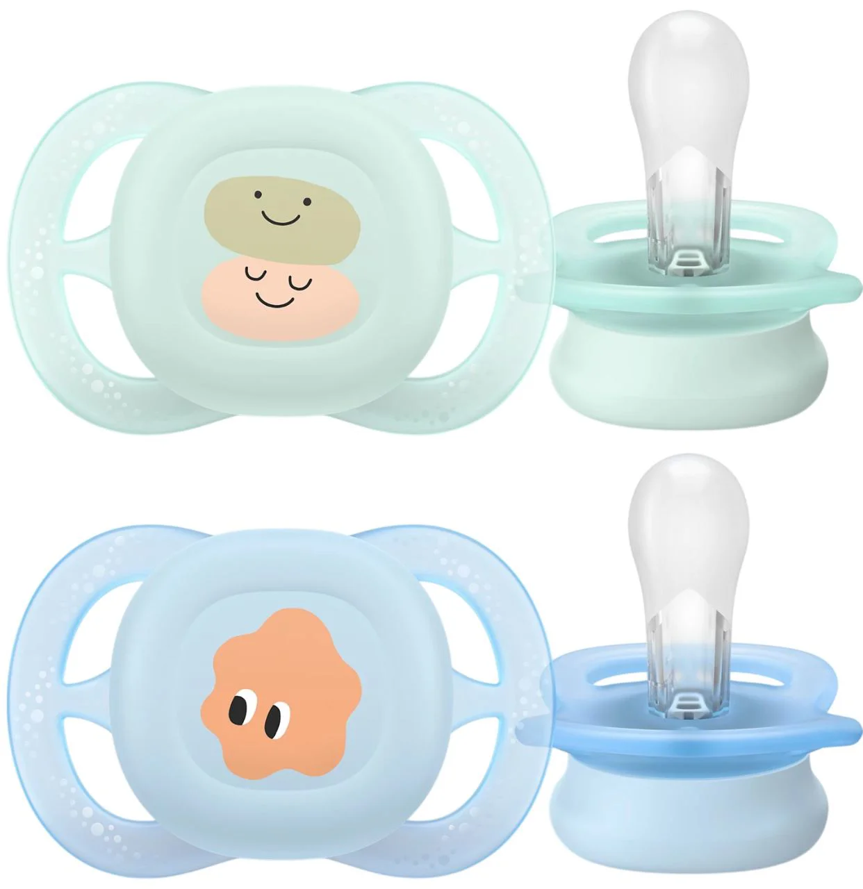 image for Suzete din silicon Philips Avent Ultra Start Verde-Albastru (0-2 luni), 2 buc. foto