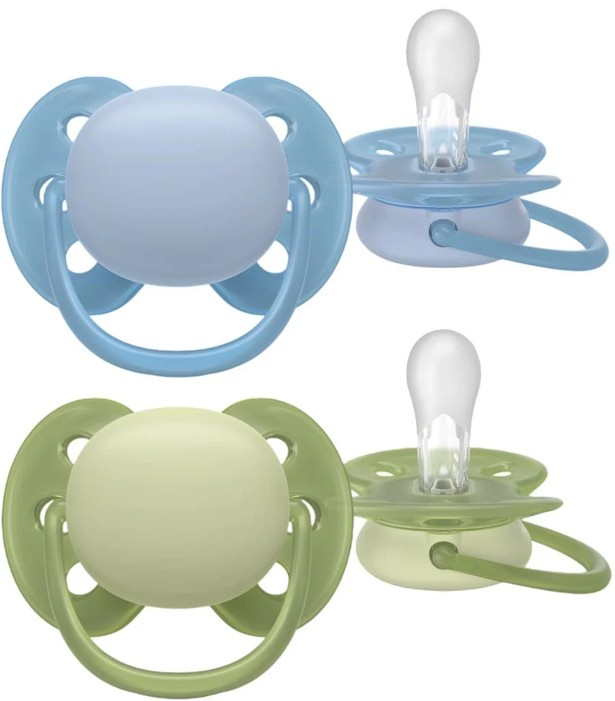 Suzete din silicon Philips Avent Ultra Soft Albastru/Verde (0-6 luni), 2 buc. foto