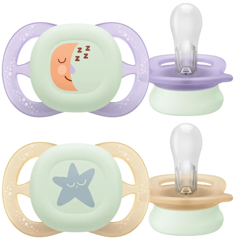 image for Suzete din silicon Philips Avent Ultra Night Start (0-2 luni), 2 buc. foto