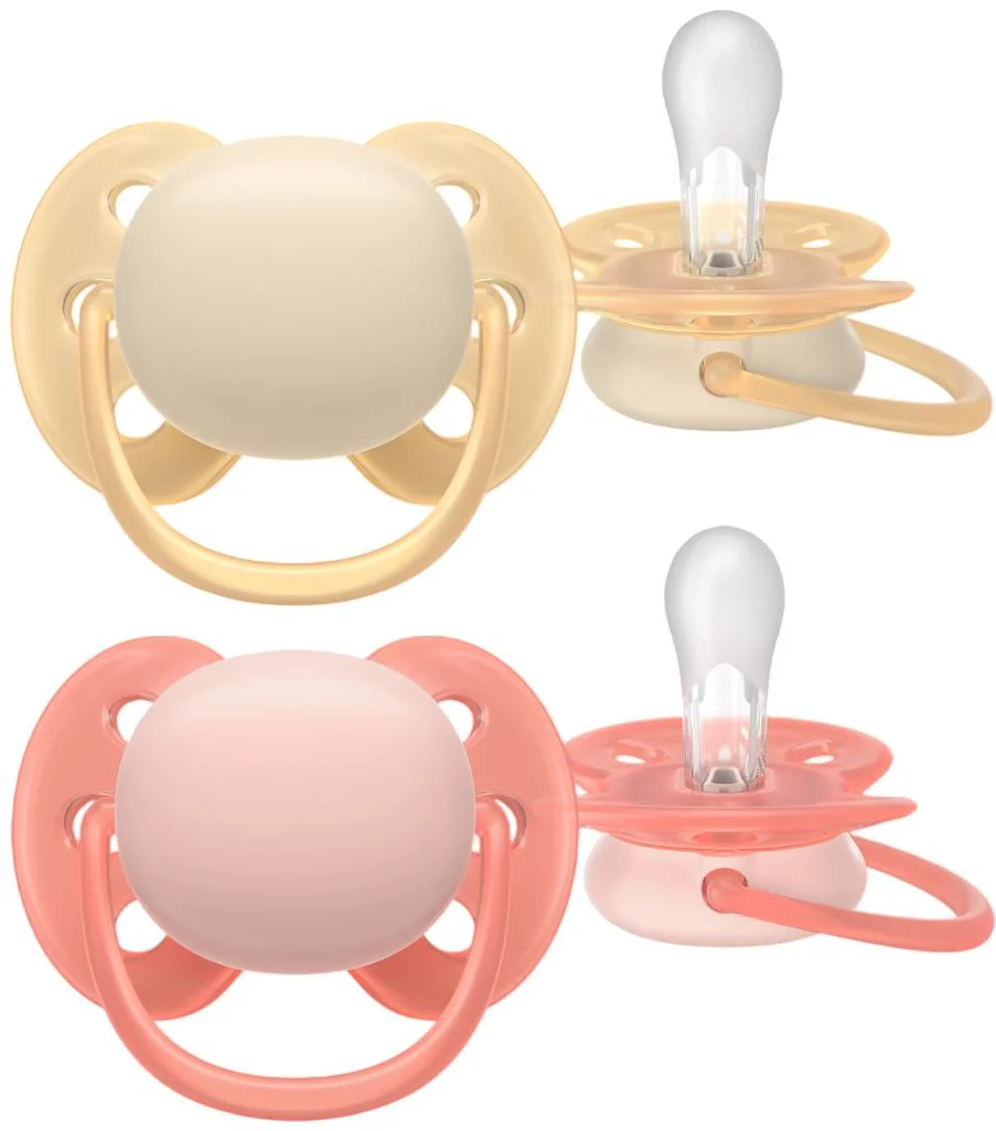 Suzete din silicon Philips Avent Ultra Soft Roz/Portocaliu (0-6 luni), 2 buc. foto
