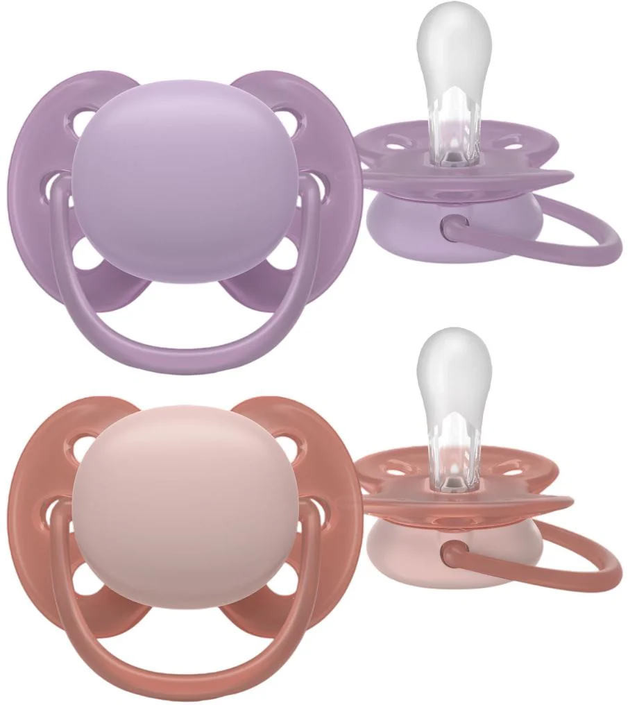 image for Suzete din silicon Philips Avent Ultra Soft Roz/Mov (6-18 luni), 2 buc. foto