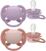 Suzete din silicon Philips Avent Ultra Soft Roz/Mov (6-18 luni), 2 buc. foto