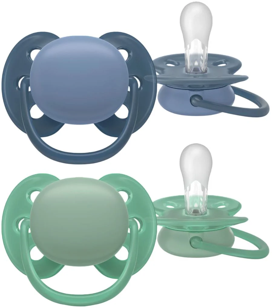 image for Suzete din silicon Philips Avent Ultra Soft Albastru/Verde (6-18 luni), 2 buc. foto