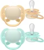 Suzete din silicon Philips Avent Ultra Soft Galben/Verde (0-6 luni), 2 buc. foto