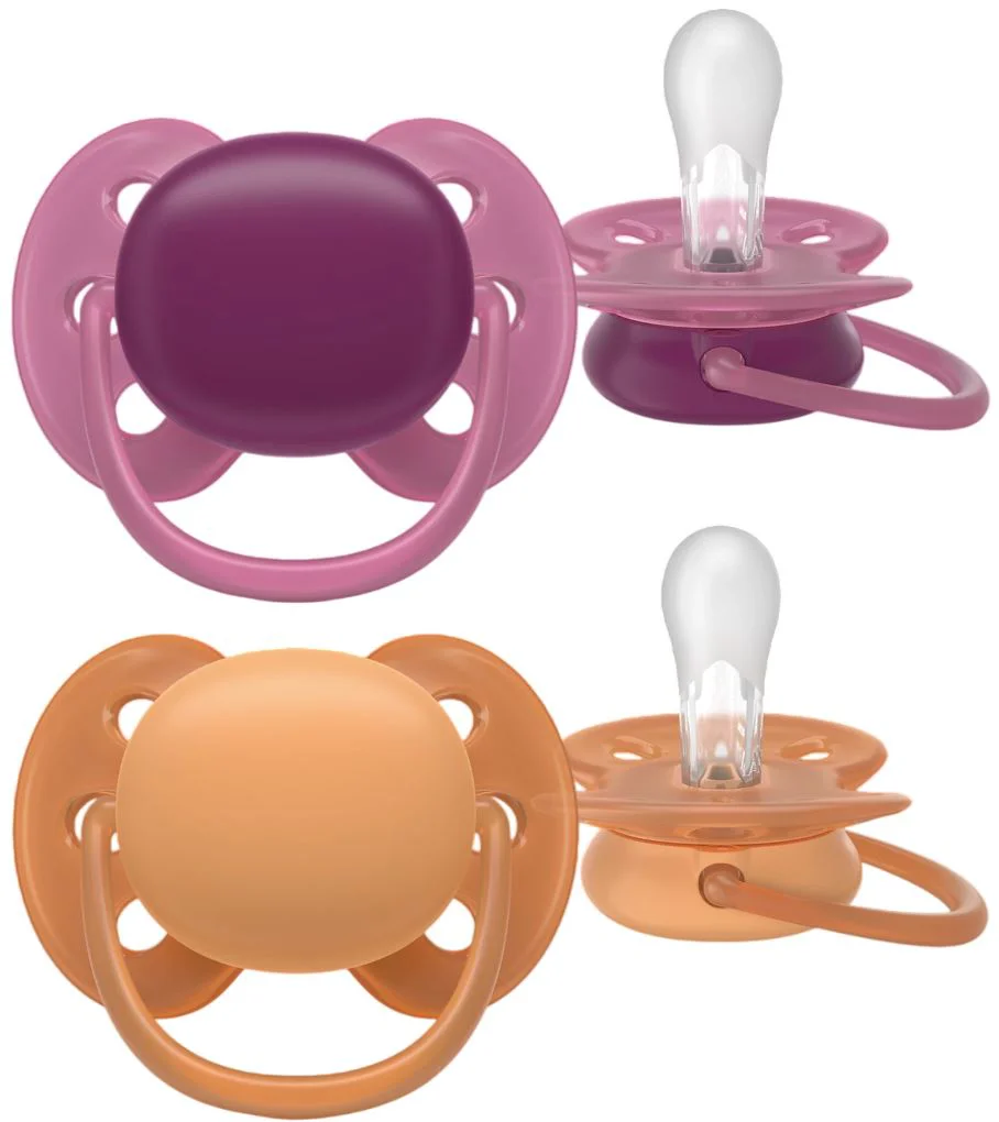 image for Suzete din silicon Philips Avent Ultra Soft Mov/Portocaliu (18+ luni), 2 buc. foto