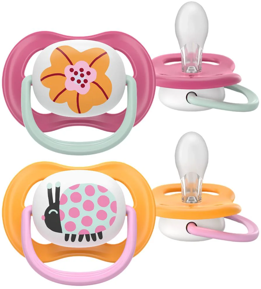 image for Suzete din silicon Philips Avent Ultra Air Happy Gargarita/Floare (6-18 luni), 2 buc. foto