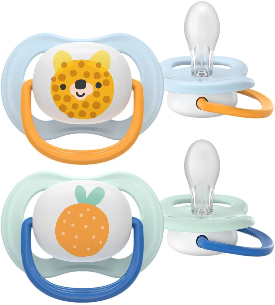 image for Suzete din silicon Philips Avent Ultra Air Happy Ursulet/Portocala (0-6 luni), 2 buc. foto