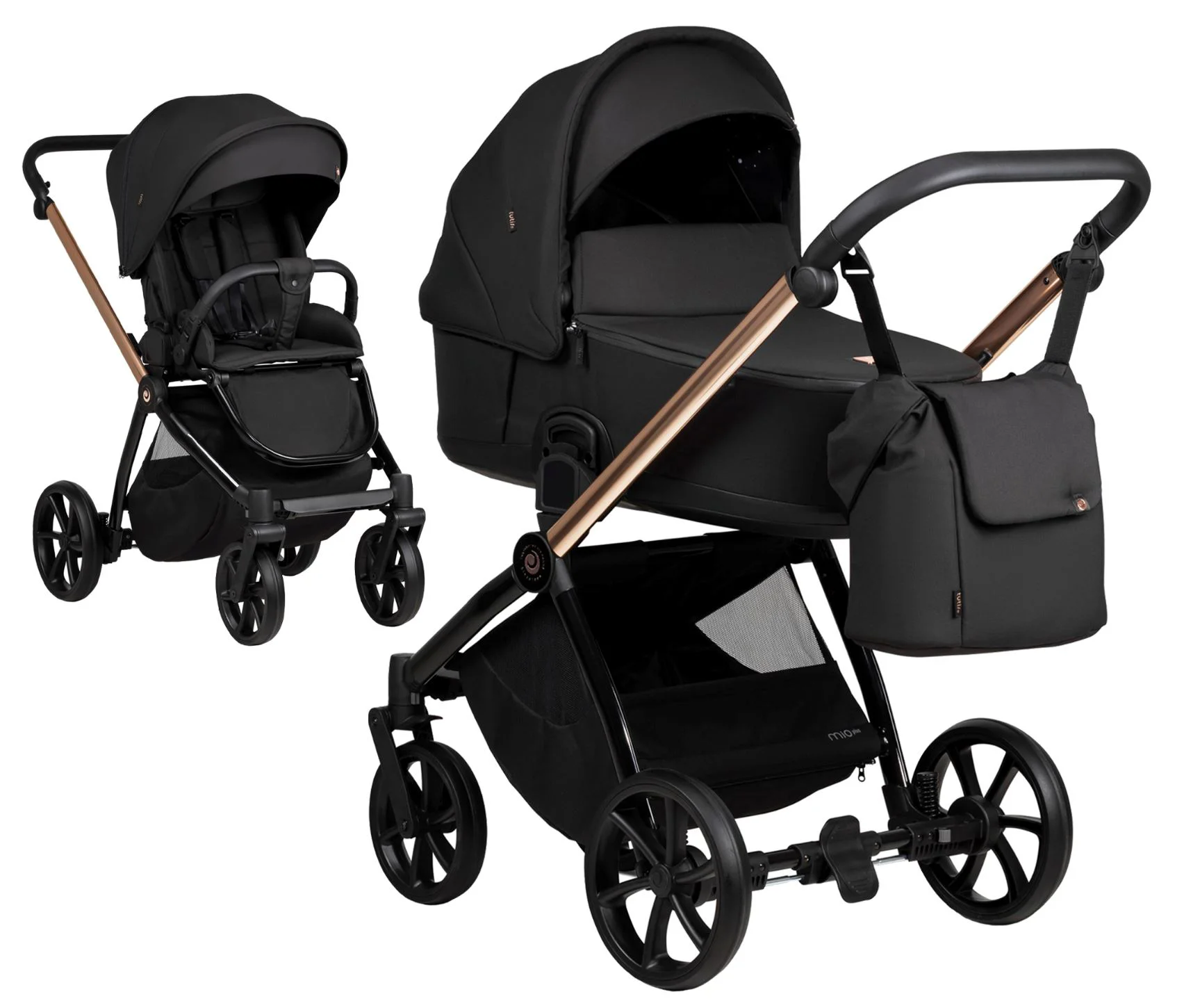 Carucior 2 in 1 Tutis Mio Plus Roz-auriu foto