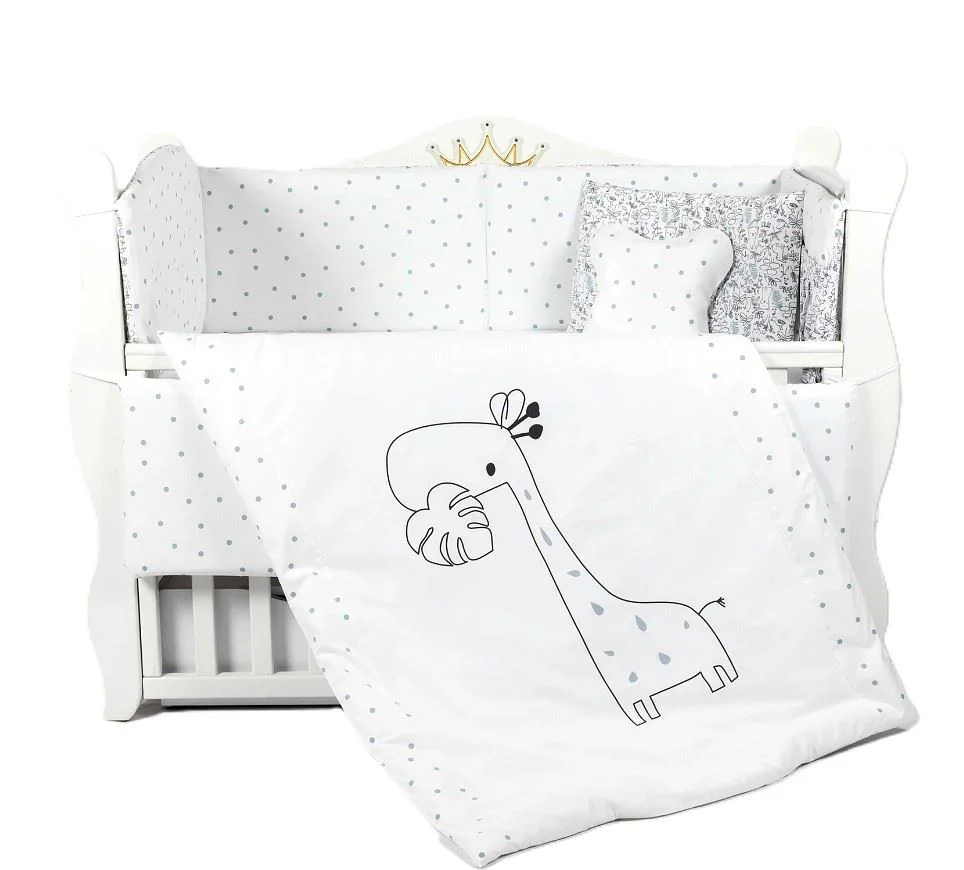 image for Комплект постельного белья Pernamea Lovely Giraffe для детской кроватки (8 предметов), 120x60 см foto