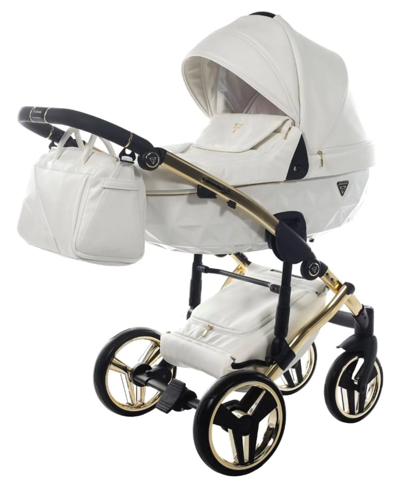 Carucior 2 in 1 Junama Fluo Line v3 indyvidual Alb-auriu foto