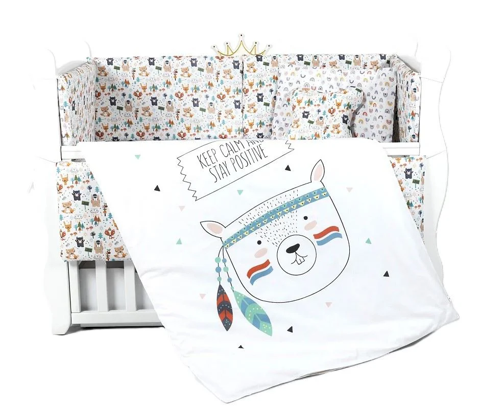 image for Комплект постельного белья PernaMea Baby Forest Blue для детской кроватки (8 предметов), 120x60 см foto
