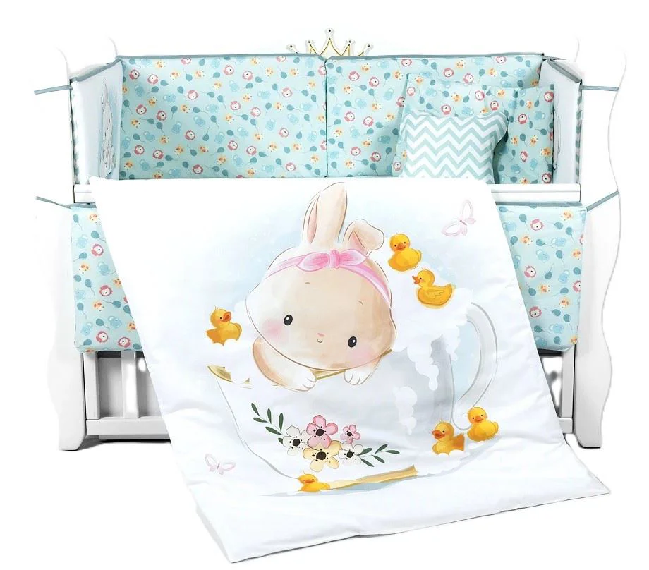 image for Комплект постельного белья для кроватки PernaMea Baby Little Bunny (8 предметов), 120x60 см foto