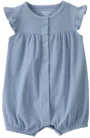 Carter's Salopeta scurta Blue Solid Drop Needle foto