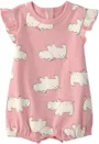 Carter's Короткий комбинезон с принтом Pink Hippo foto