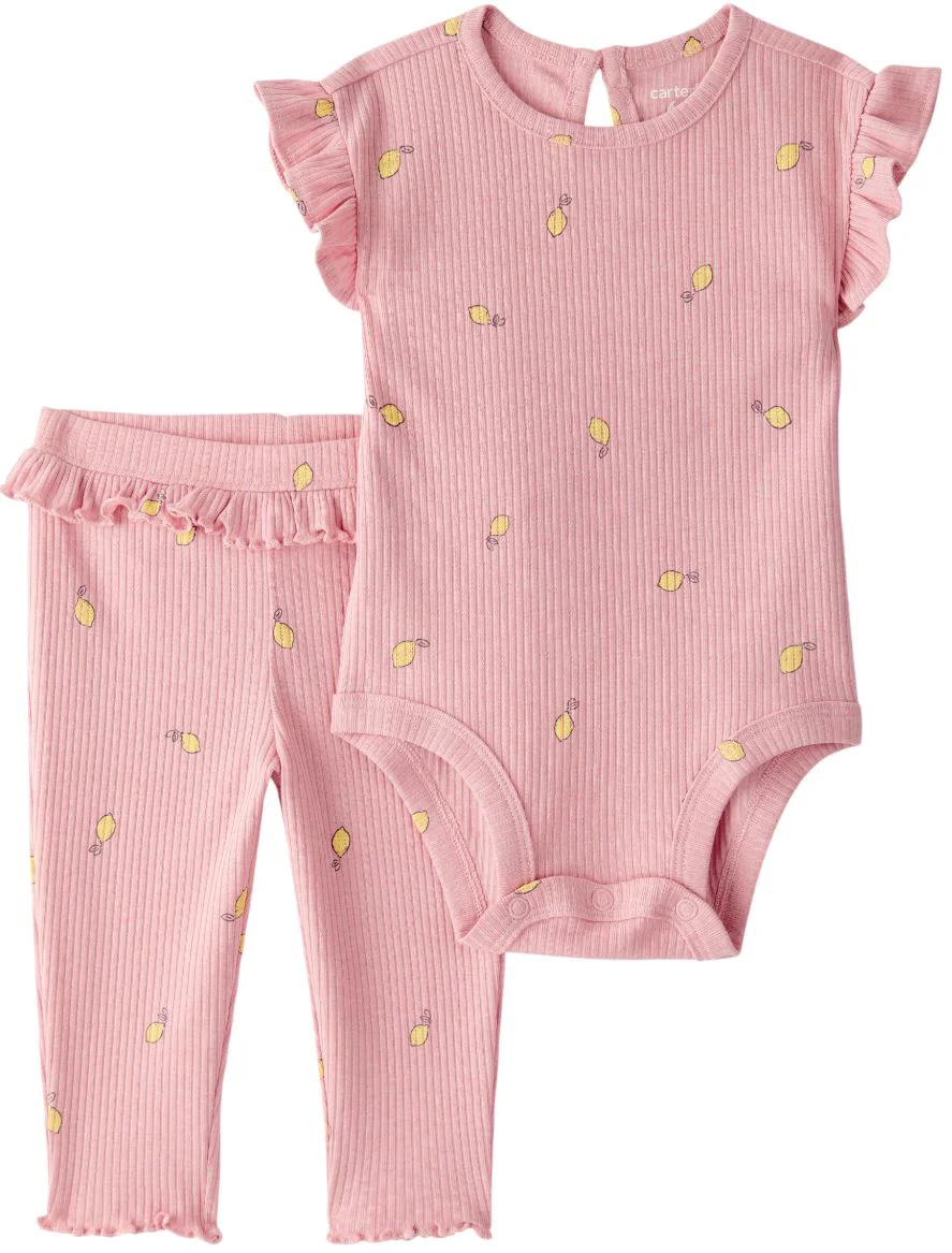 image for Carter's Set 2 piese Pink Lemon - body si pantaloni foto