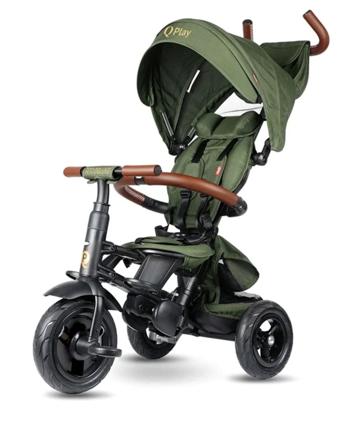 image for Детский трехколесный велосипед Qplay Rito Deluxe Olive Зеленый foto