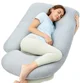 Подушка для беременных в форме U Momcozy Cooling Fabric Light Grey foto