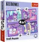 Puzzle Trefl 4 in 1 Day with Kuromi Hello Kitty foto