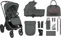 Carucior 2 in 1 KikkaBoo Goya Platinum Olive foto