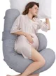 Подушка для беременных в форме F Momcozy Air Layer Grey foto