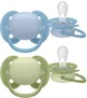 Suzete din silicon Philips Avent Ultra Soft Albastru/Verde (0-6 luni), 2 buc. foto