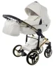 Carucior 2 in 1 Junama Fluo Line v3 indyvidual Alb-auriu foto