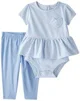 Carter's Set 2 piese Blue Stripe Heart - body si pantaloni din bumbac foto