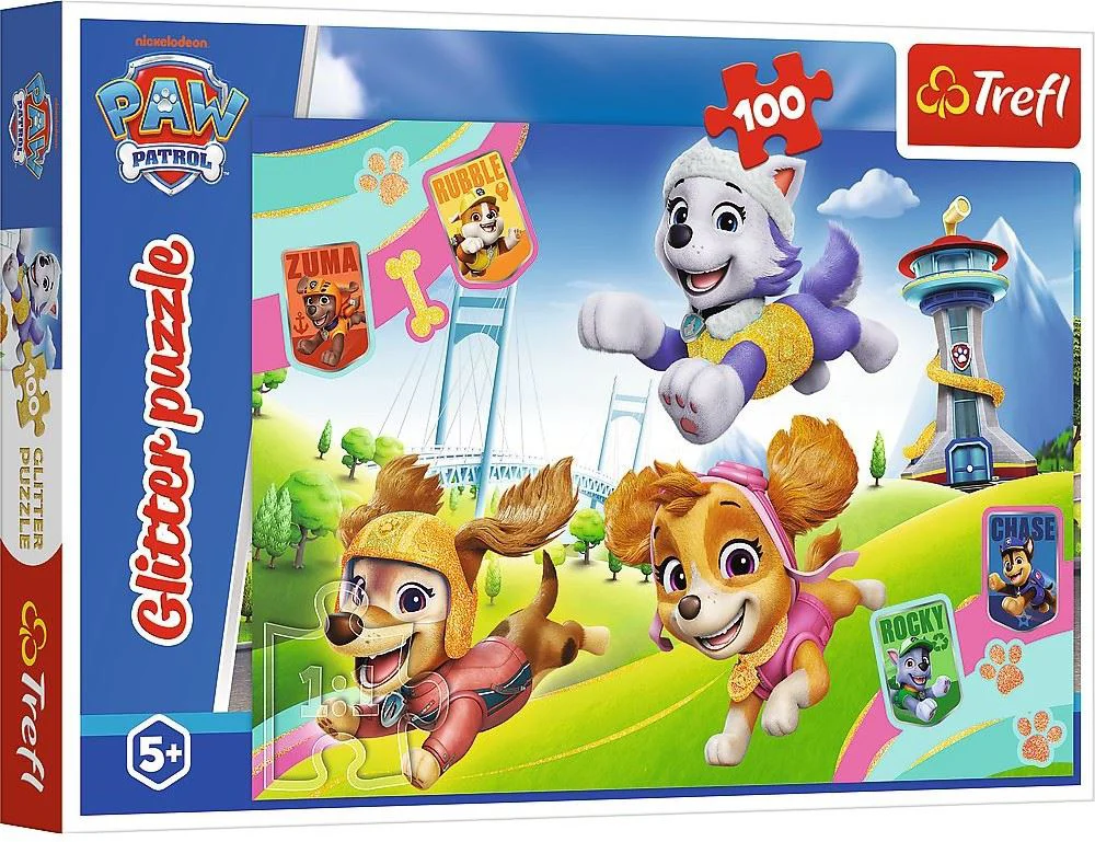 Puzzle Trefl Glitter Shiny dogs, 100 el. foto