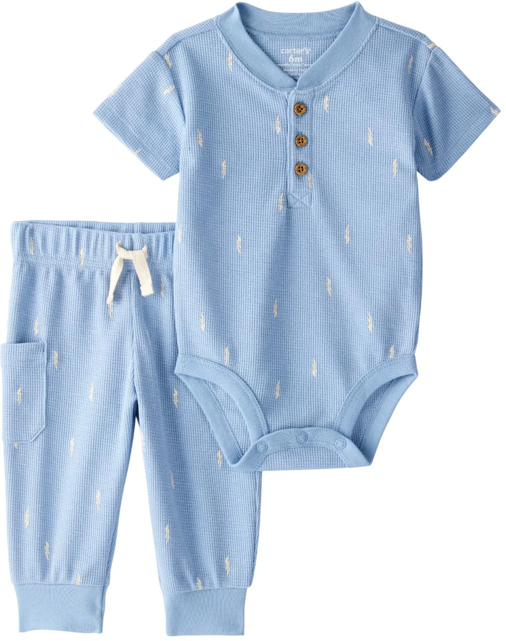 Carter's Set 2 piese Blue Lightning Print - body si pantaloni foto