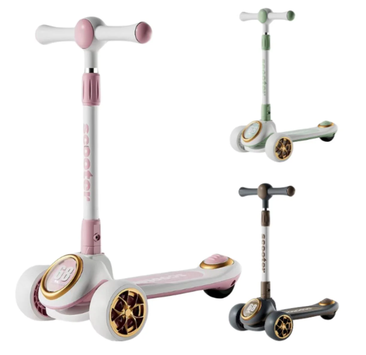 image for Детский самокат Scooter с тремя колесами, светом и музыкой, в ассортименте foto