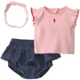 Carter's Set 3 piese Chambray Seahorse - bentita, top fara maneci si pantaloni scurti foto