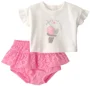 Carter's Set 2 piese Pink Eyelet Ice Cream - tricou si pantaloni scurti din bumbac foto