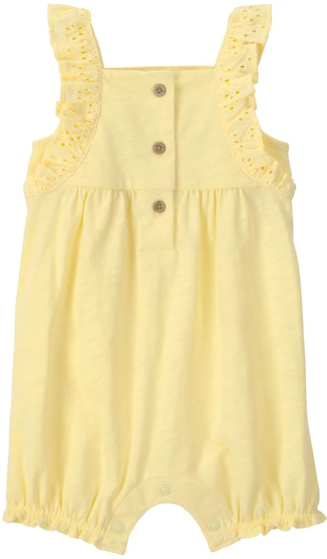 image for Carter's Хлопковый короткий комбинезон Solid Yellow foto