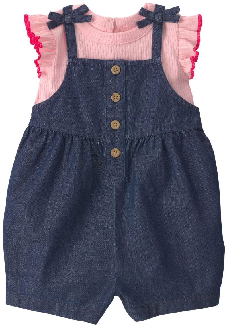 Carter's Set 2 piese Chambray Shortall - tricou si salopeta foto