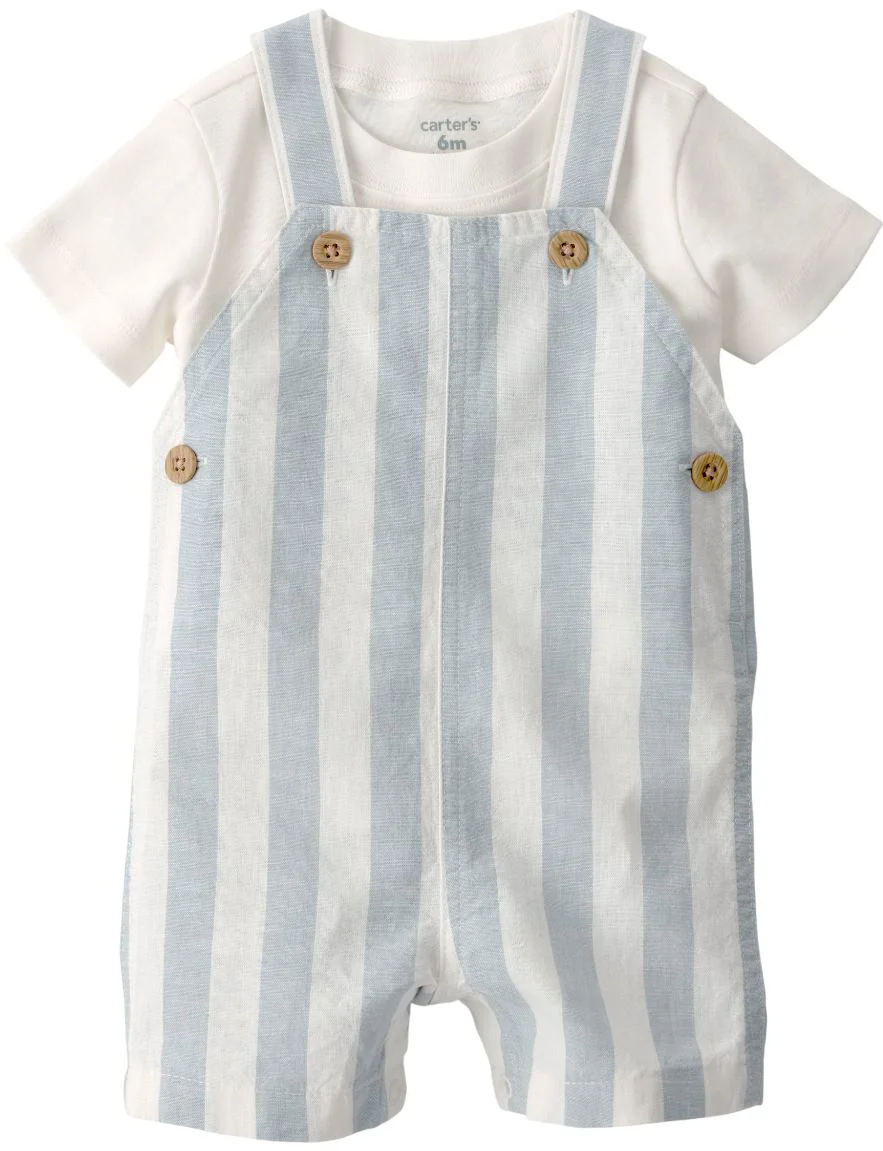image for Carter's Set 2 piese Blue&Ivory - tricou si salopeta foto