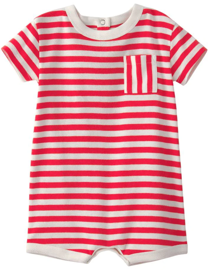 Carter's Salopeta scurta din bumbac Red Stripe Rib foto