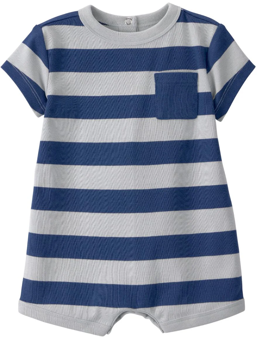 image for Carter's Короткий хлопковый комбинезон Navy Rugby Stripe foto