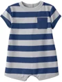 Carter's Короткий хлопковый комбинезон Navy Rugby Stripe foto