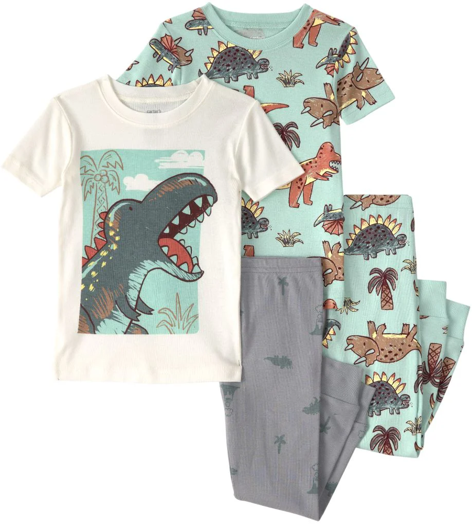 image for Carter's Set 2 pijamale din bumbac Green Dino foto