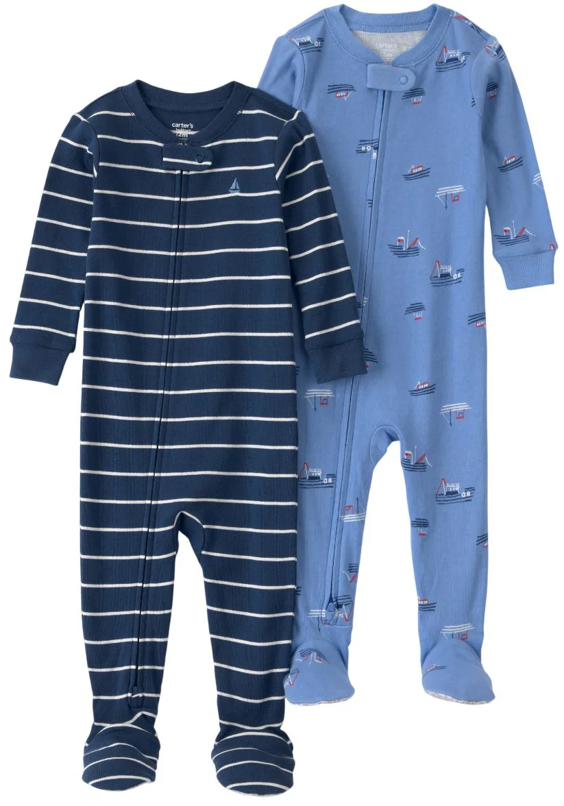 Carter's Set 2 pijamale din bumbac Blue-Stripe Boats foto