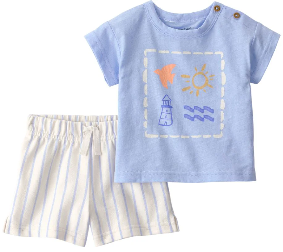 Carter's Set 2 piese Lighthouse Graphic - tricou si pantaloni scurti foto