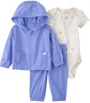 Carter's Set 3 piese Solid Cardi - hanorac cu gluga, body si pantaloni foto