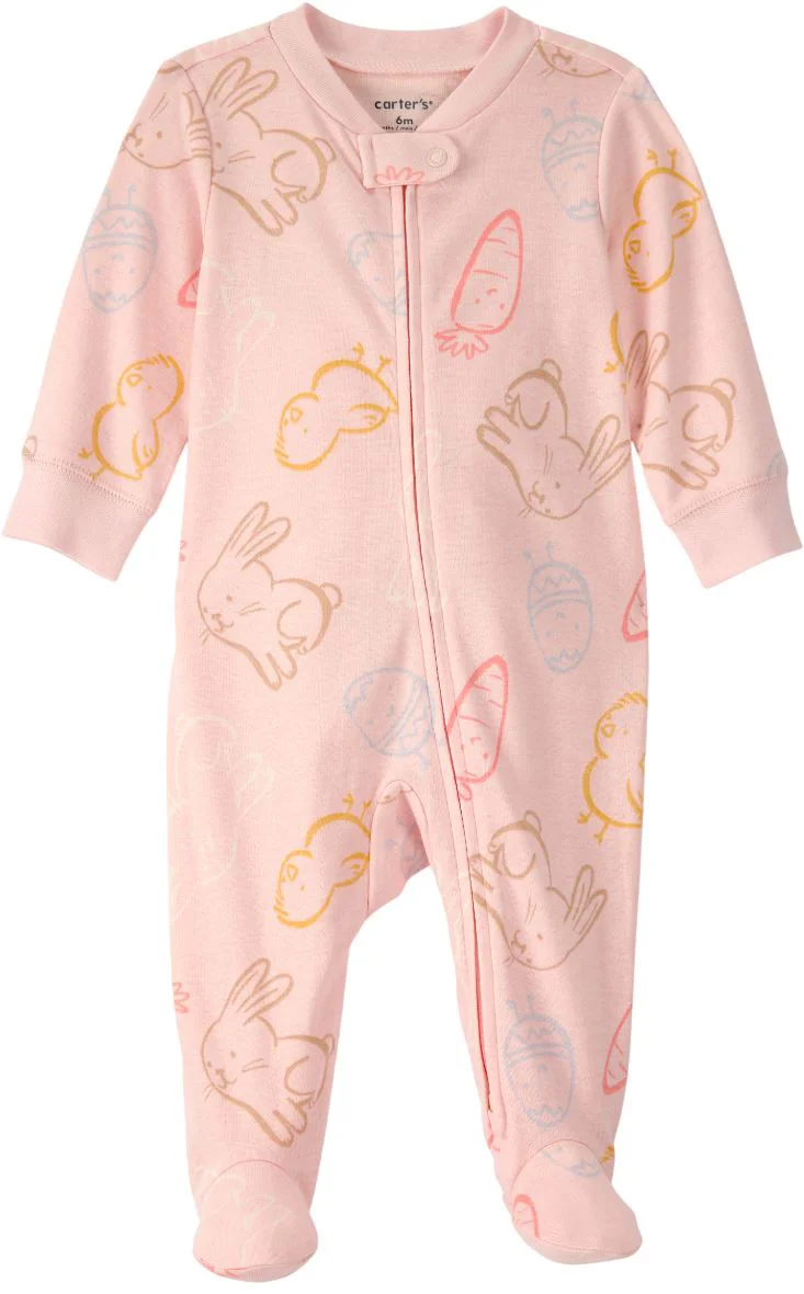 image for Carter's Хлопковая пижама с пинетками Easter Pink Bunny foto