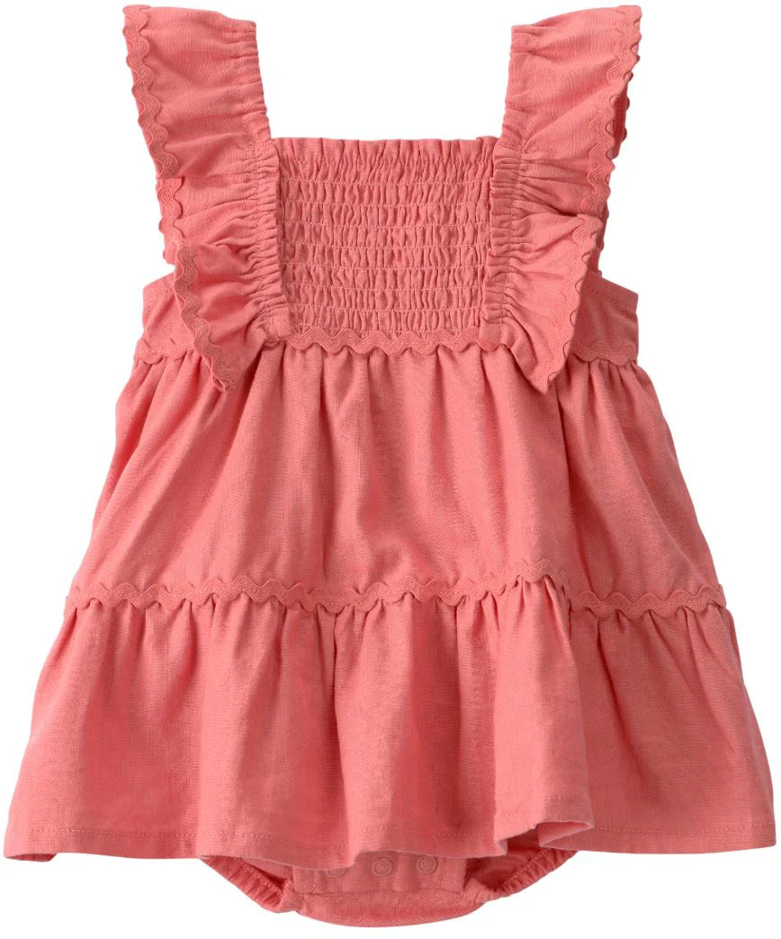 image for Carter's Rochita-body cu volane Pink Linen Sunsuit foto
