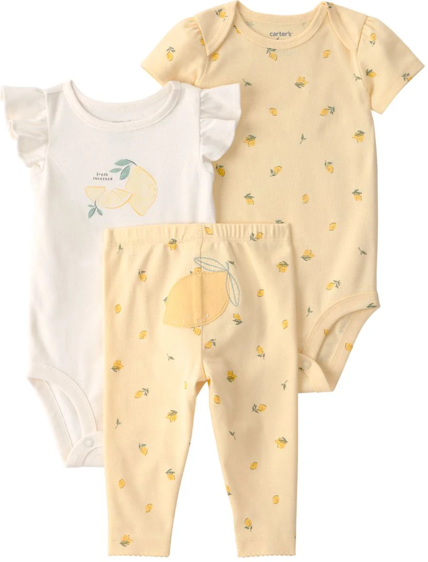 Carter's Set 3 piese Lemon Print - 2 body si pantaloni foto