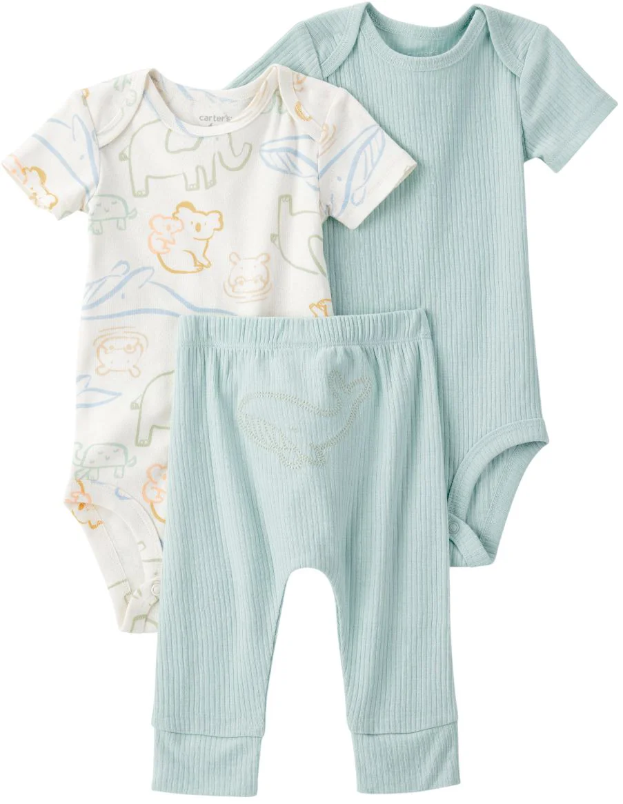 Carter's Set 3 piese Whale Art - 2 body si pantaloni foto